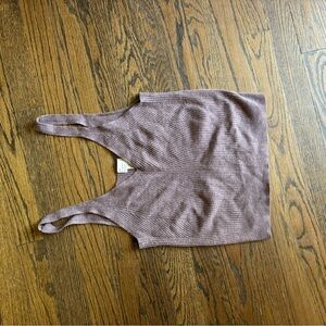 Brown Ribbed Knit Tank Top